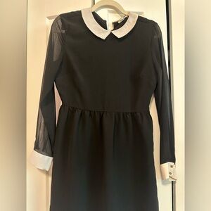 Black Dress with White round Collar-Forever 21- Wednesday Adams Dress
